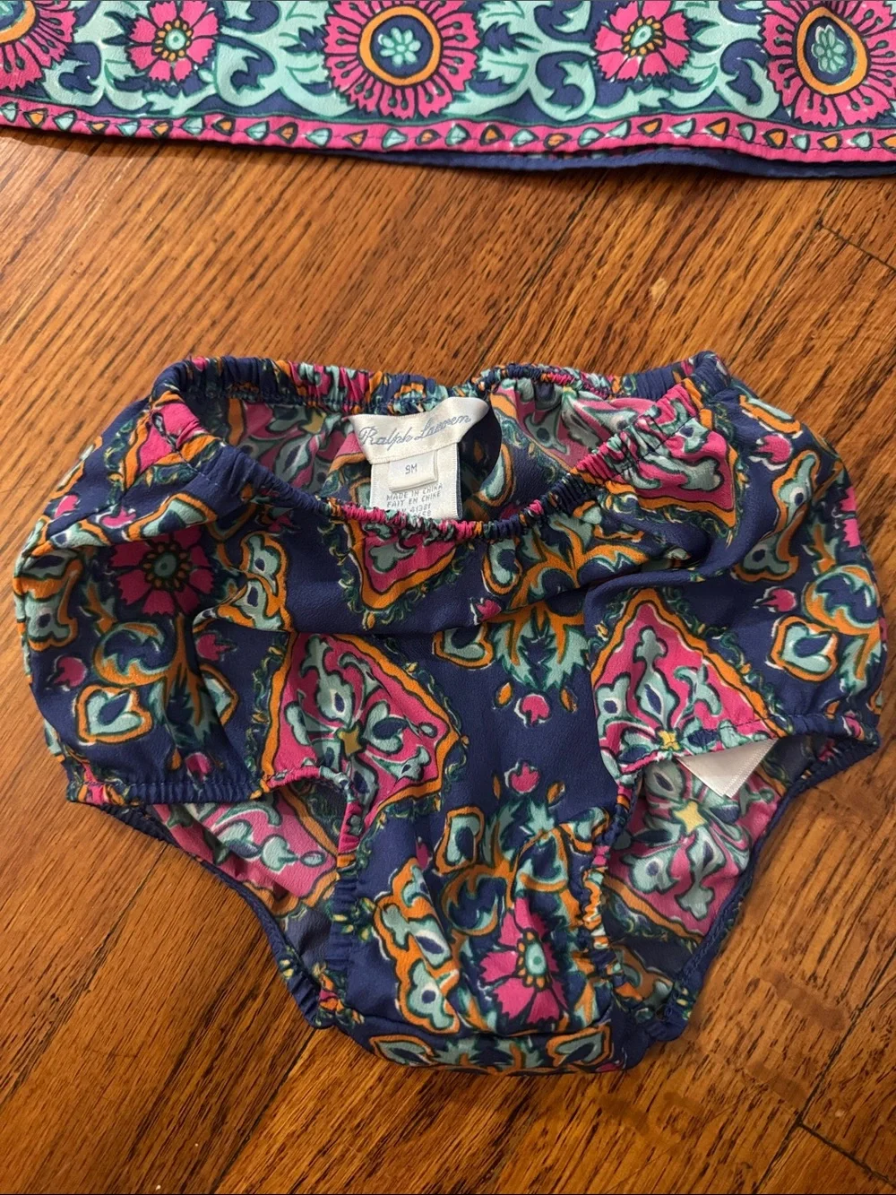 Ralph Lauren Navy Floral Mosaic Tunic & Bloomers Set